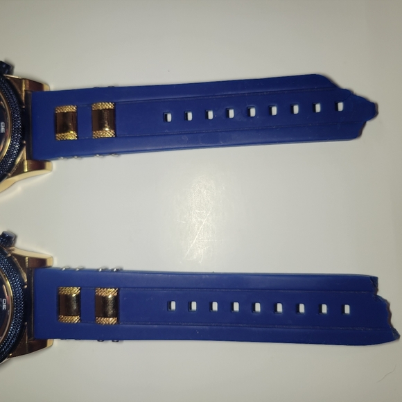 Lot of 2 Daniel steiger renegade rose gold & blue chronograph watch 9346BM PARTS - Picture 6 of 12